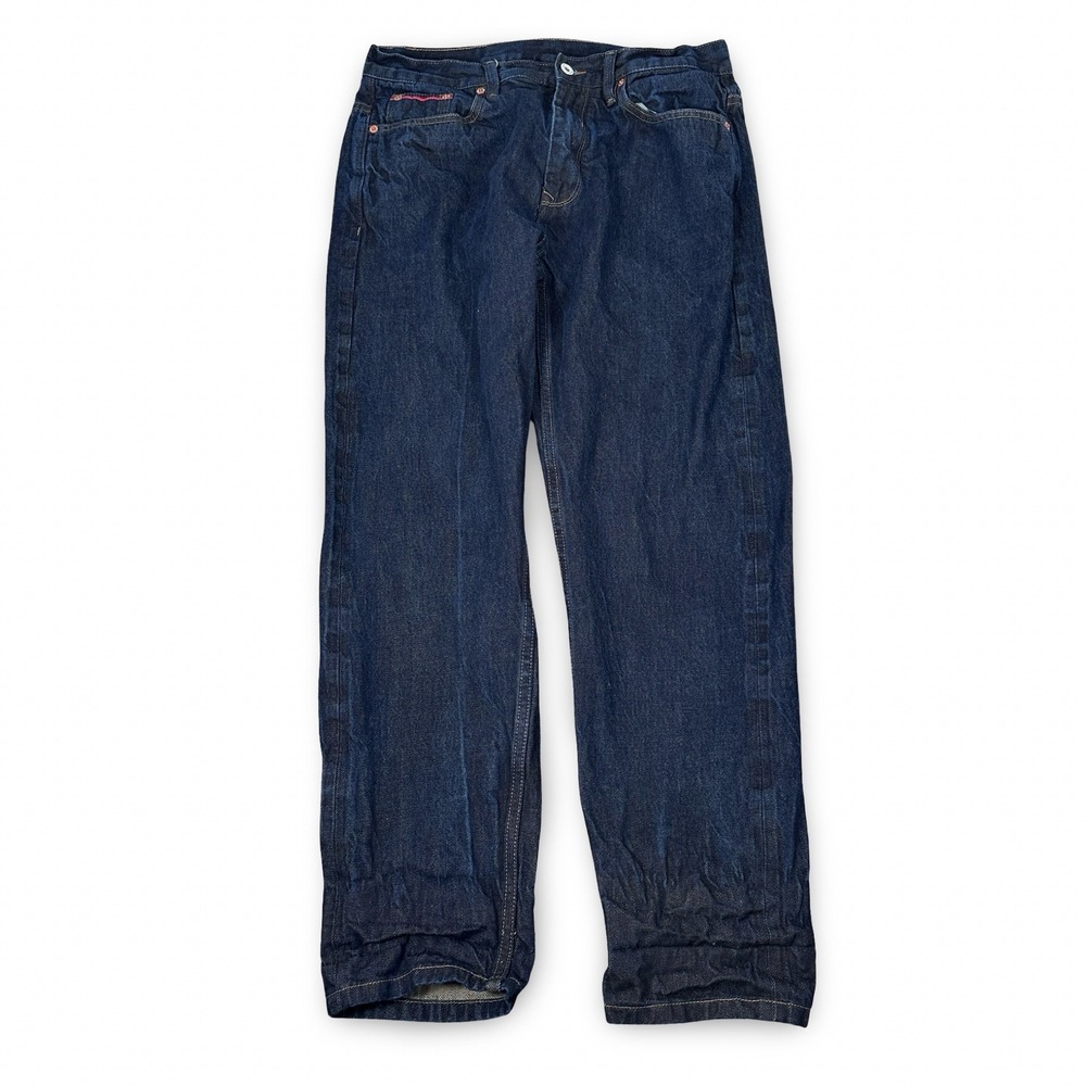 Maden Clothing Uncle Fu Mens 34 Selvedge Denim Jeans Indigo Straight Leg Cotton